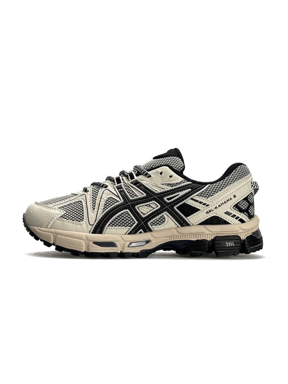 Жіночі шкіряні текстиль кросівки ASICS Gel-Kahana 8 Beige Black, жіночі кеди Асикс бежеві 37