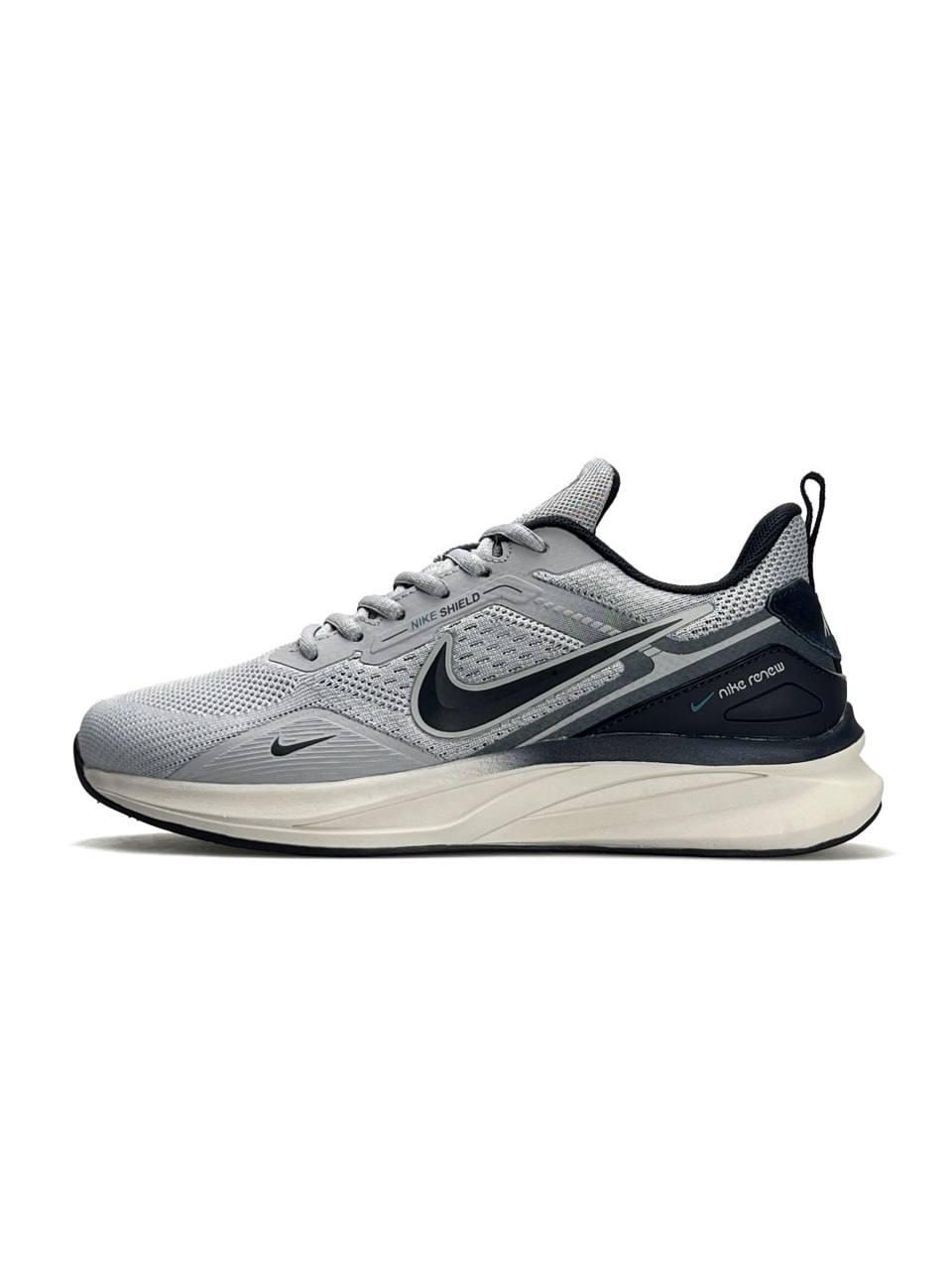 Чоловічі текстильні кросівки Nike Air Shield Pegasus Light Grey White, кеди Найк текстиль сірі 41