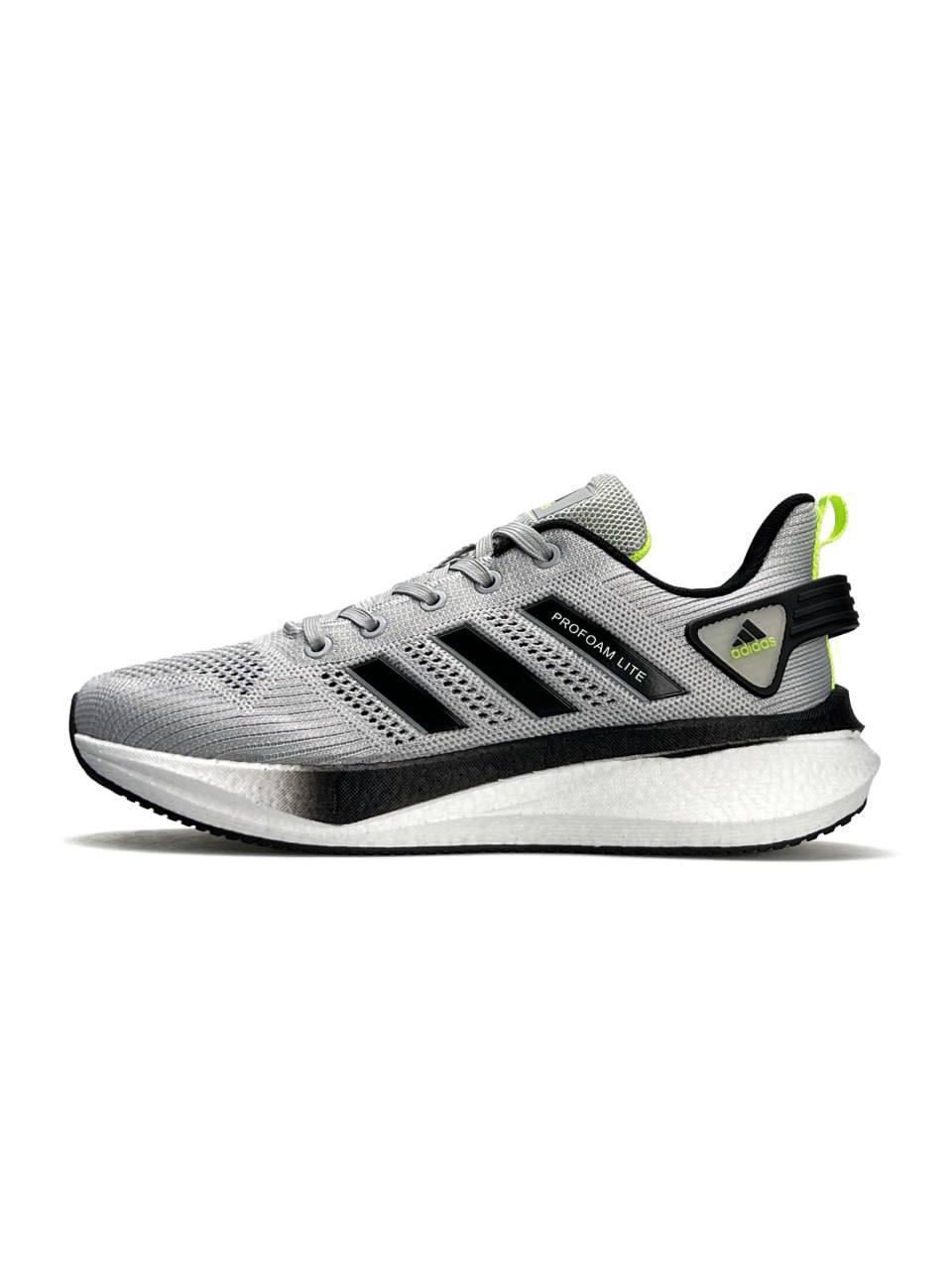 Чоловічі текстильні кросівки Adidas Profoam Lite Grey White Lime, кеди Найк текстиль сірі 41