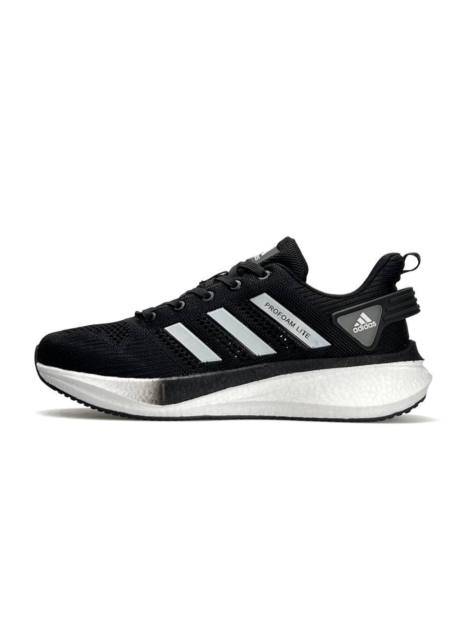 Чоловічі текстильні кросівки Adidas Profoam Lite Black White, кеди Адідас текстиль чорні 41
