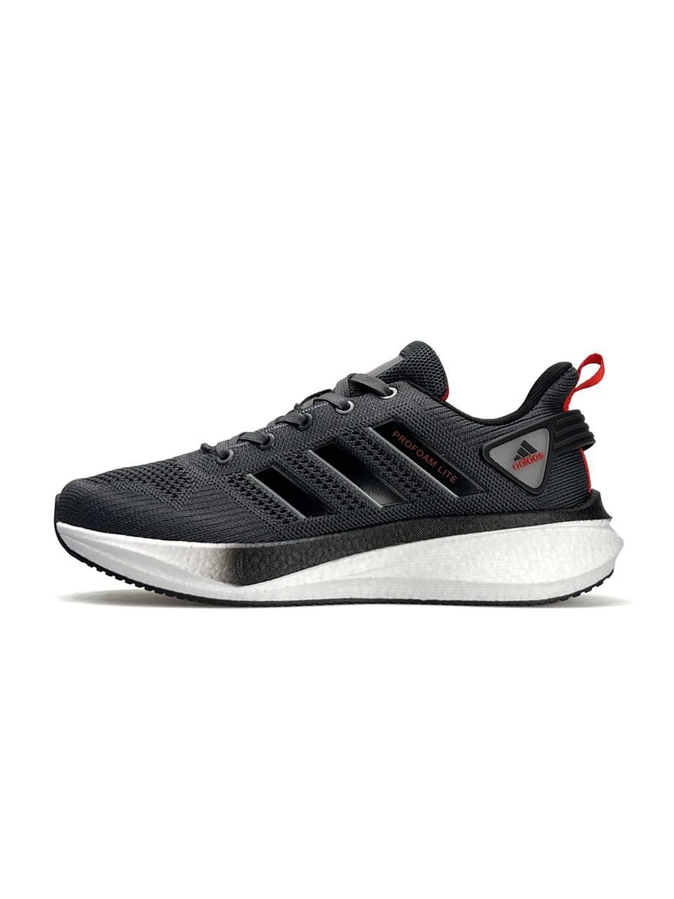 Чоловічі текстильні кросівки Adidas Profoam Lite Dark Grey White, кеди Найк текстиль сірі 41