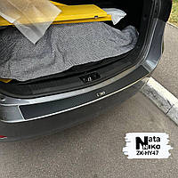 Накладка на бампер с загибом Hyundai i30  (2012-2015) (Carbon)