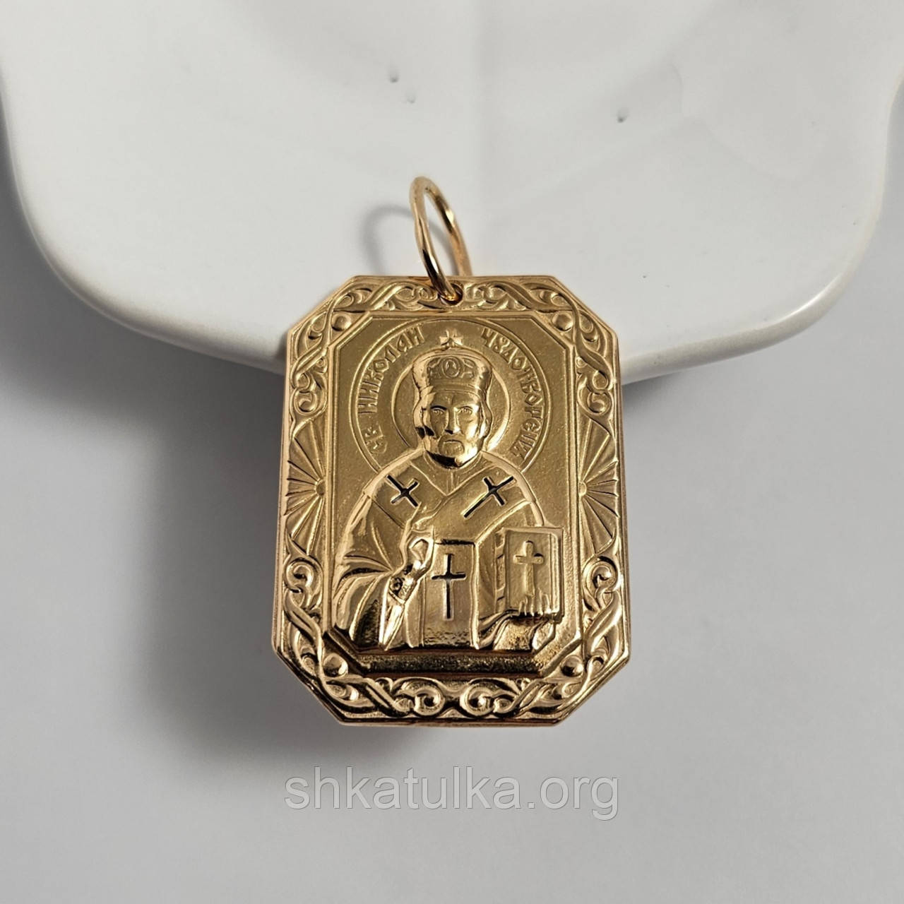 Ладанка зі срібла з позолотою та образом Святого Миколая