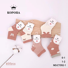 Шкарпетки дитячі корона тканина бавовна розмір 0-2 роки мікс кольору в пакованні від 5 шт.