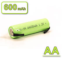 Акумулятор NI-MH AA 600 mAh 1.2V під пайку
