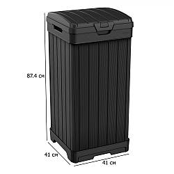Контейнер для сміття 125 л Baltimore Waste Bin 41 см чорний пластиковий
