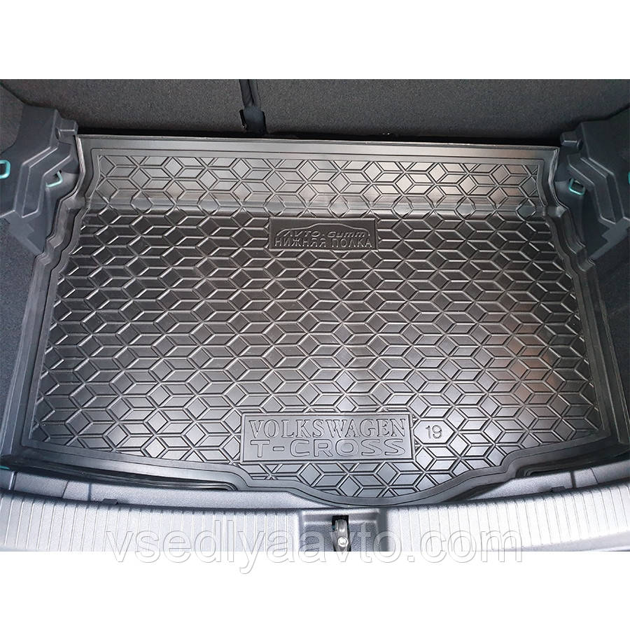 Килимок у багажник Volkswagen T-Cross (AVTO-GUMM) (Ніжня полиця) пластик+гума, фото 1