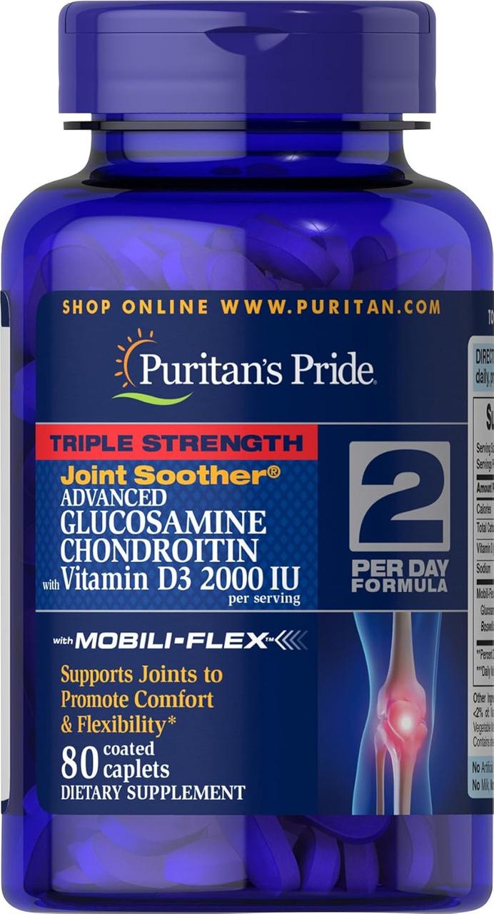Puritan's Pride Advanced Glucosamine Chondroitin MSM With Vitamin D3 80 Coated Tablets