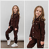 Дитячий вельветовий костюм для дівчинки Каміла шоколад, розміри 92-116, фото 6