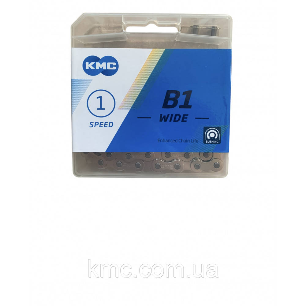 Ланцюг KMC B1 Wide Silver 1/2 X 1/8 112 ланок з замком в боксі