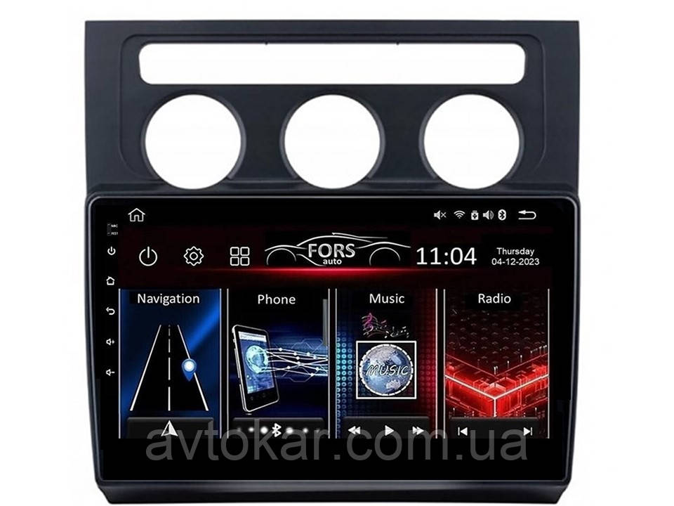 Штатна магнітола FORS.auto FS 1 LITE для Volkswagen Touran (1+32Gb, 10", Auto AC) 2004-2008
