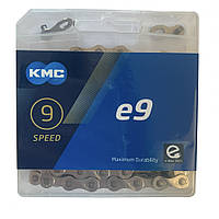 Ланцюг KMC e9 Silver 1/2 X 11/128 122 ланок з замком в боксі