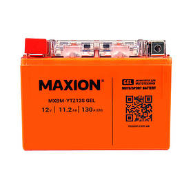 Мото аккумулятор MOTO MAXION MXBM-YTZ12S GEL (12V, 11,2Ah, 130A, +/-)