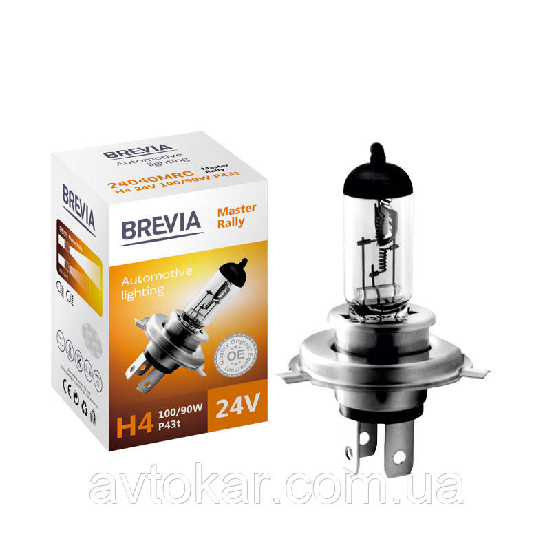 Галогенова лампа BREVIA H4 MASTER RALLY 24040MRC AVK, фото 1