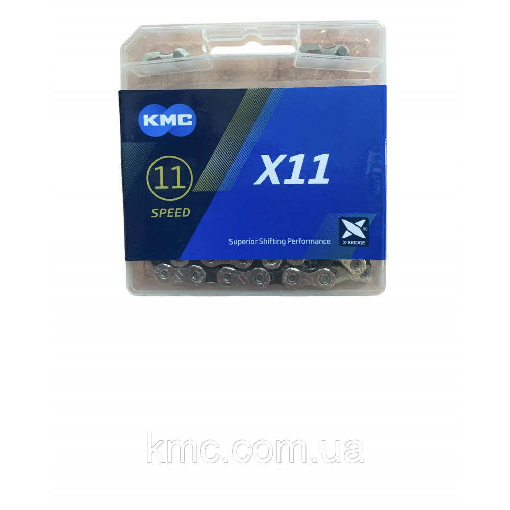 Ланцюг KMC X11 Silver/Black 1/2 X 11/128 118 ланок з замком в боксі