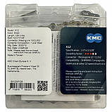 Ланцюг KMC X12 Silver 1/2 X 11/128 126 ланок з замком в боксі, фото 3