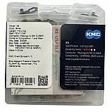 Ланцюг KMC X9 Silver 1/2 X 11/128 114 ланок з замком в боксі, фото 3