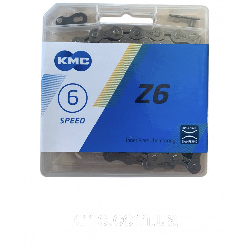 Ланцюг KMC Z6 Gray 1/2 X 3/32 114 ланок з замком в боксі