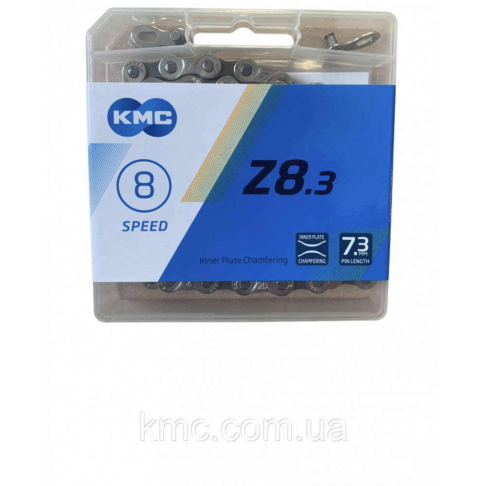 Ланцюг KMC Z8.3 Silver/Gray 1/2 X 3/32 114 ланок з замком в боксі