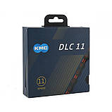 Ланцюг  KMC DLC 11 Black/Red 1/2 X 11/128 118 ланок з замком в боксі, фото 5