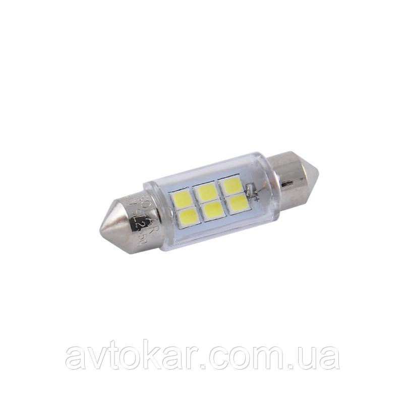 Світлодіодні LED автолампи SOLAR Premium Line 24 V SV85 T11x36 6SMD 2835 white блістер 2шт (SL2550) AVK, фото 1