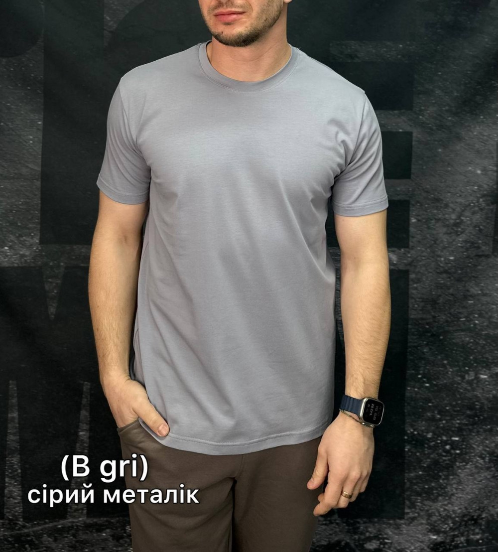 Футболка чоловіча IceMan 0250 B.GRI 95% бавовна 5% еластан L(Р)