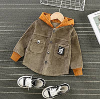 Детская рубашка для мальчиков, вельветовая рубашка для детей на 3-5 лет