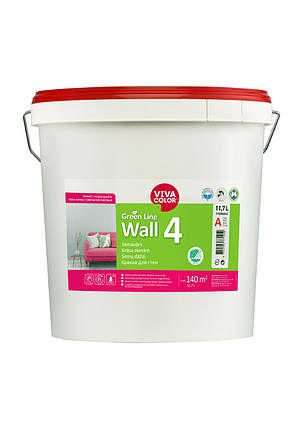 Фарба інтер`єрна Wall 4 матова база А біла 11,7 л, фото 1