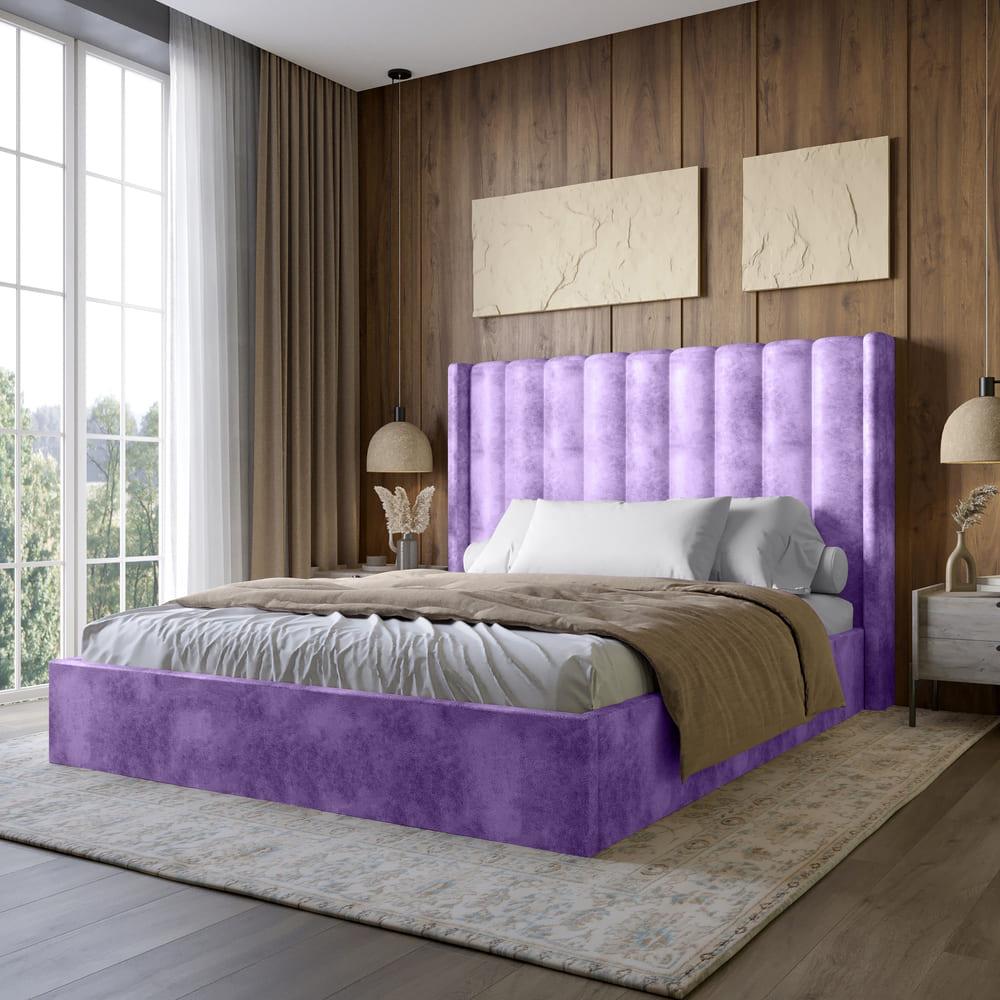 Двоспальне ліжко з підйомним механізмом LION Ніно 180x200 см SILK 401 Лавандовий (LION-045031)