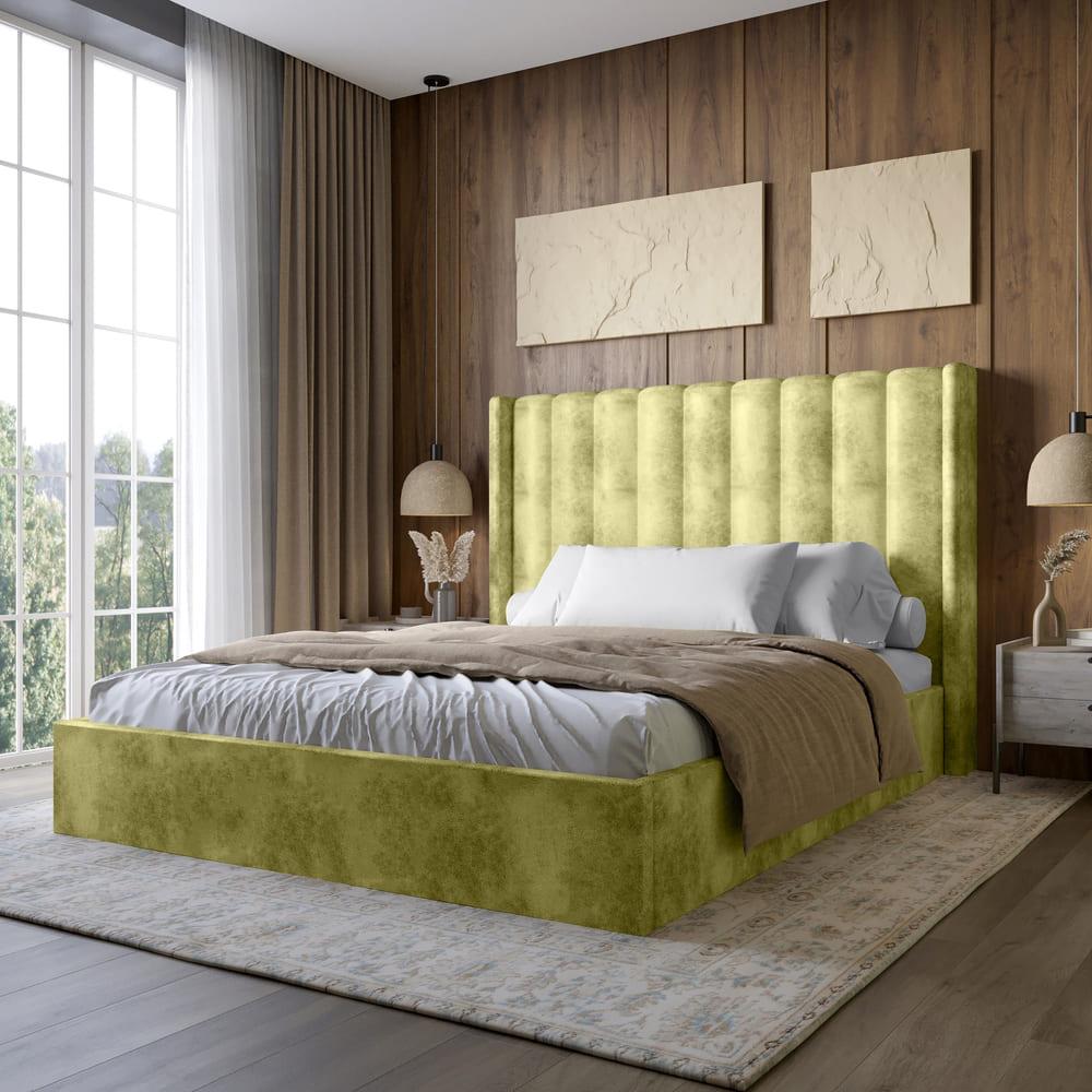 Двоспальне ліжко LION Ніно 180x200 см SILK 202 Авокадо (LION-041403)