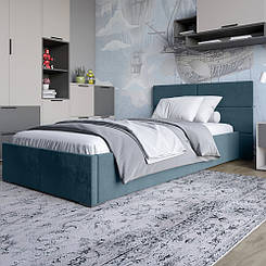 Полуторне ліжко LION Краш Лілі 84 велюр (Блакитний) 120х200 см (LION-044169)