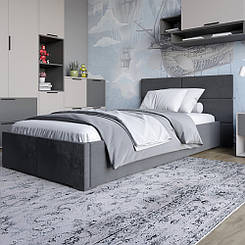 Полуторне ліжко LION Краш Лілі 95 велюр (Сірий) 120х200 см (LION-044170)