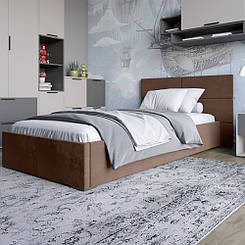 Полуторне ліжко LION Краш Лілі 12 велюр (Коричневий) 120х200 см (LION-044167)