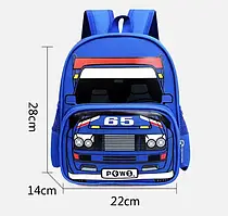 Рюкзак Машинка дошкільний шкільний для хлопчика 28X14X22 см синій