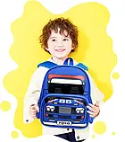 Рюкзак Машинка дошкільний шкільний для хлопчика 28X14X22 см синій, фото 2