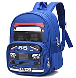 Рюкзак Машинка дошкільний шкільний для хлопчика 28X14X22 см синій, фото 7