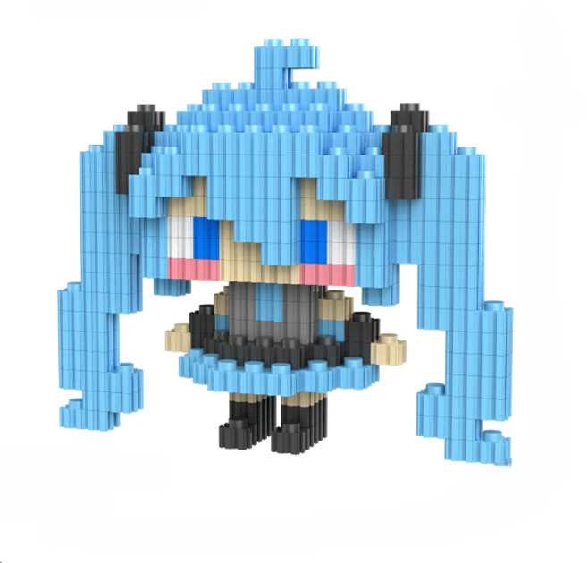 Конструктор 3D фігурка Міку Хатсуне Miku Hatsune вокалоїд міні блоки 400 деталей