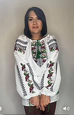 Вишиванка жіноча "Дубки/Калина" з домотканого полотна, фото 3