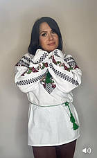 Вишиванка жіноча "Дубки/Калина" з домотканого полотна, фото 2