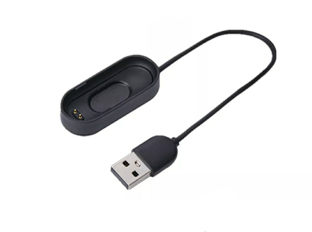 Зарядний USB кабель для фітнес браслета Mi Band 4 / Чорний