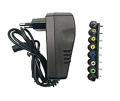 Зарядка універсальна 8 конекторів / 3, 4.5, 6, 7.5, 9, 12 Вольт / 100 см. / Чорний