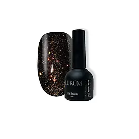 Декоративний топ для нігтів Lukum Rich Gold Top 01 прозорий з золотими блискітками, 10 мл