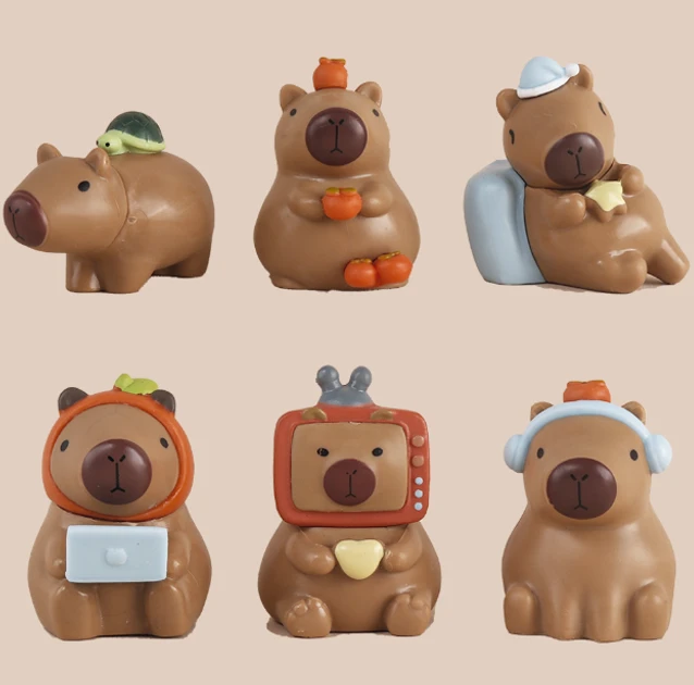 Набір колекційних фігурок Капібара Capibara 6 штук, фото 1