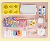 Набір для творчості створення сквішів слаймів таба лапка квіти фрукти в подарунковій коробці для дівчинки, фото 2