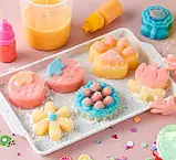 Набір для творчості створення сквішів слаймів таба лапка квіти фрукти в подарунковій коробці для дівчинки, фото 5