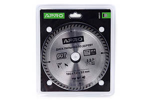 Диск пильний по дереву APRO 190х32 для циркулярної пили з твердосплавними зубами