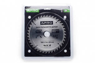 Диск пильний по дереву 190 мм 40 зубів для циркулярної пили сталь TF16 для чистого різу