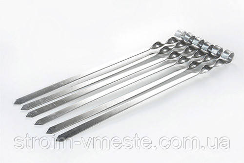 Шампур для люля-кебаб з нержавіючої сталі для грилю та шашликів міцний і довговічний, фото 1