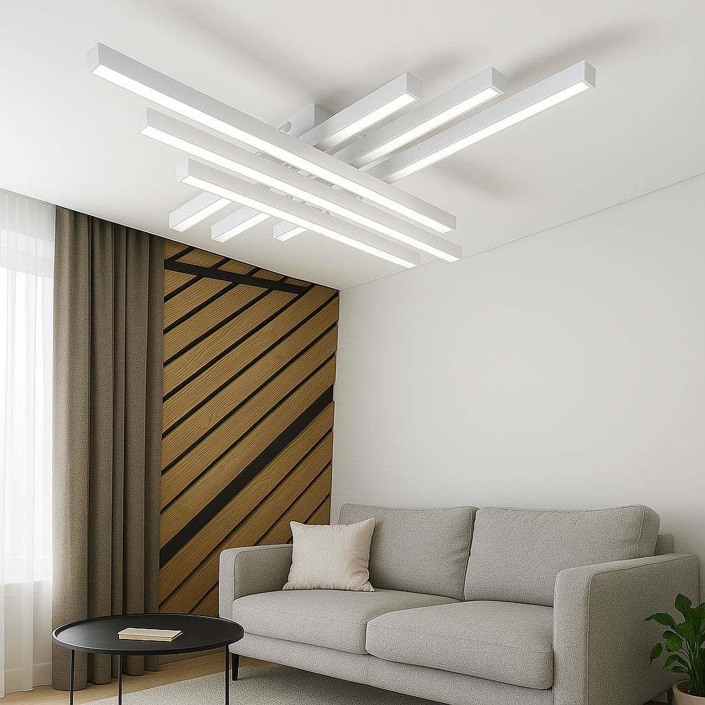 Світлодіодна біла люстра Led до 20-25 м² HIWAY 110W з пультом, фото 1