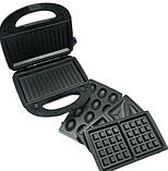 Електрогриль мультимейкер Crownberg CB-1077 4в1 бутербродниця вафельниця бельгійська вафля, фото 4